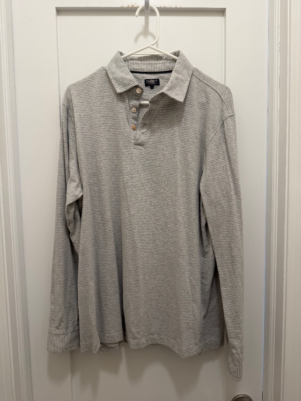 Faherty Reserve, Long Sleeve Polo, Size L
